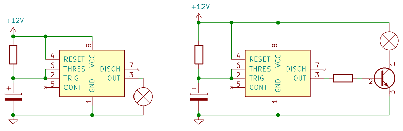 Figure 2. Two ways to connect the lamp